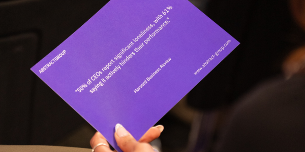 a purple card with a statistic on