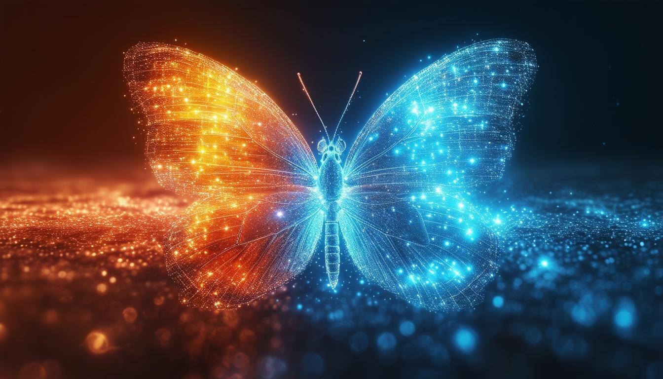 The three stages of caterpillar to chrysalis to butterfly but reimagined as exciting and magical, emergent technology transformation