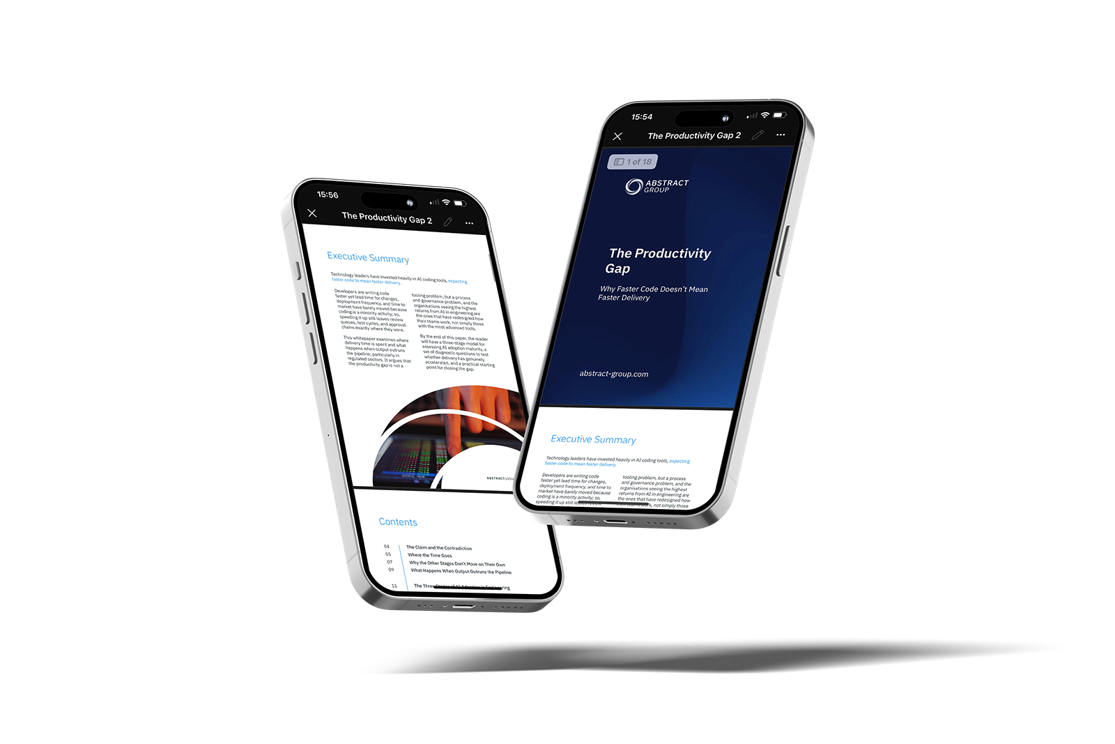 A mobile phone showing A document on the screen